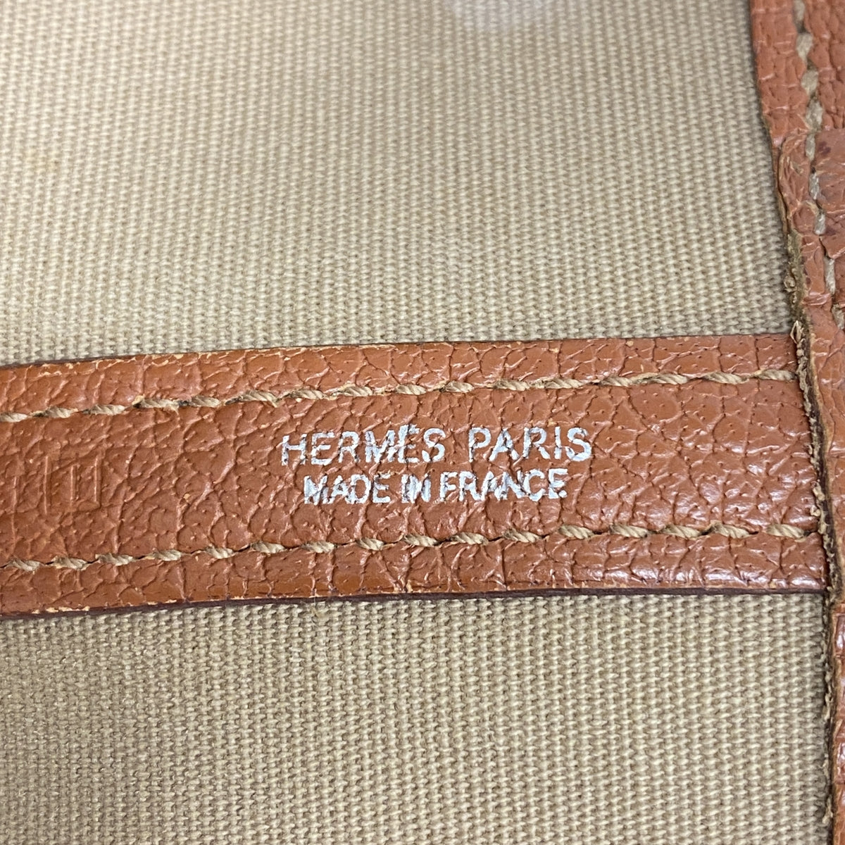 【6id6166】エルメス トートバッグ ガーデンパーティPM トワルオフィシエ オレンジ シルバー金具 □I刻印【中古】レディース
