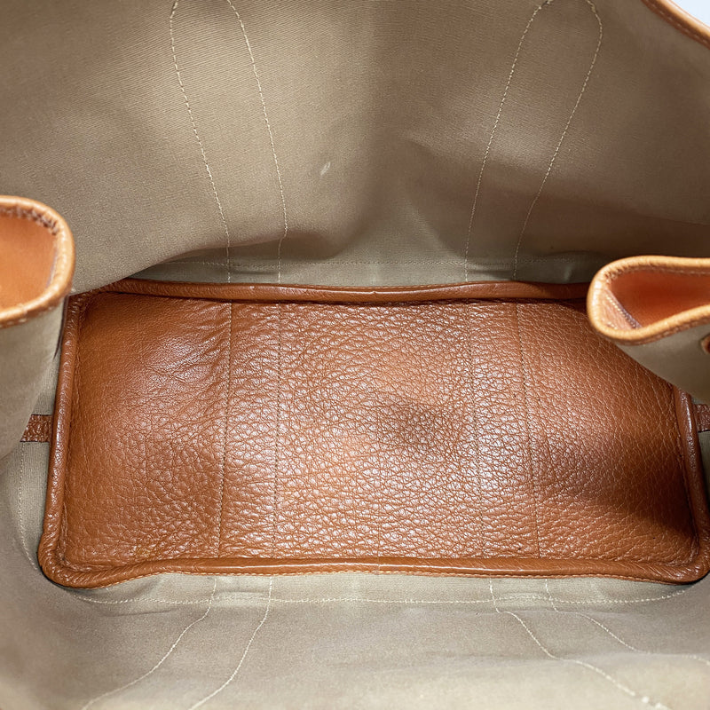 【6id6166】エルメス トートバッグ ガーデンパーティPM トワルオフィシエ オレンジ シルバー金具 □I刻印【中古】レディース