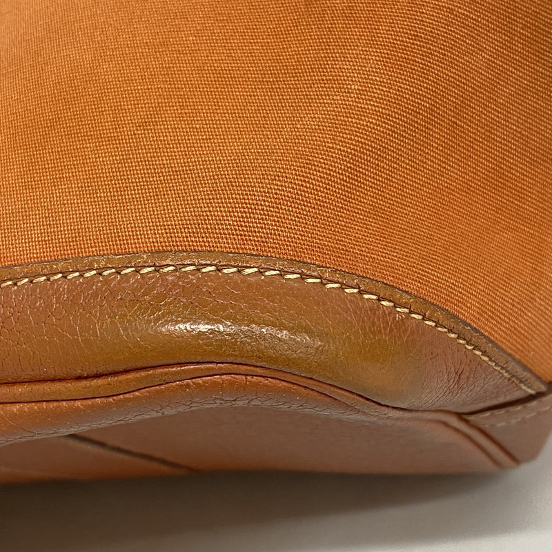 【6id6166】エルメス トートバッグ ガーデンパーティPM トワルオフィシエ オレンジ シルバー金具 □I刻印【中古】レディース