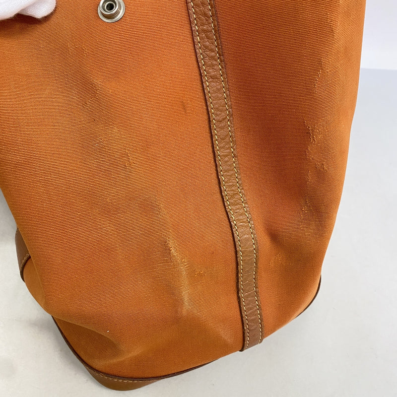 【6id6166】エルメス トートバッグ ガーデンパーティPM トワルオフィシエ オレンジ シルバー金具 □I刻印【中古】レディース