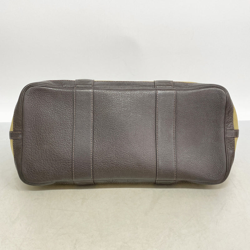 【6id6167】エルメス トートバッグ ガーデンパーティPM トワルオフィシエ ブラウン シルバー金具 T刻印【中古】レディース