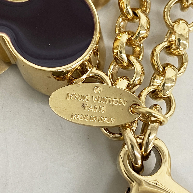 【6id6182】ルイヴィトン キーホルダー・チャーム フルールドゥモノグラム M67119 ゴールド マルチカラー【中古】レディース