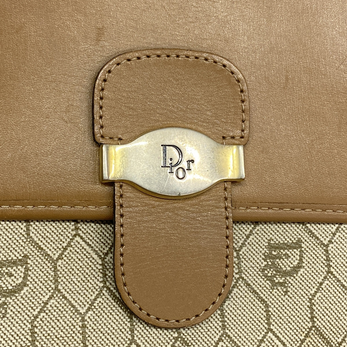 【6id6183】クリスチャンディオール ショルダーバッグ ハニカム PVC ブラウン ゴールド金具【中古】レディース