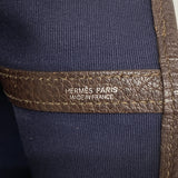 【6id6186】エルメス トートバッグ ガーデンパーティPM トワルオフィシエ ブラウン シルバー金具 □I刻印【中古】レディース