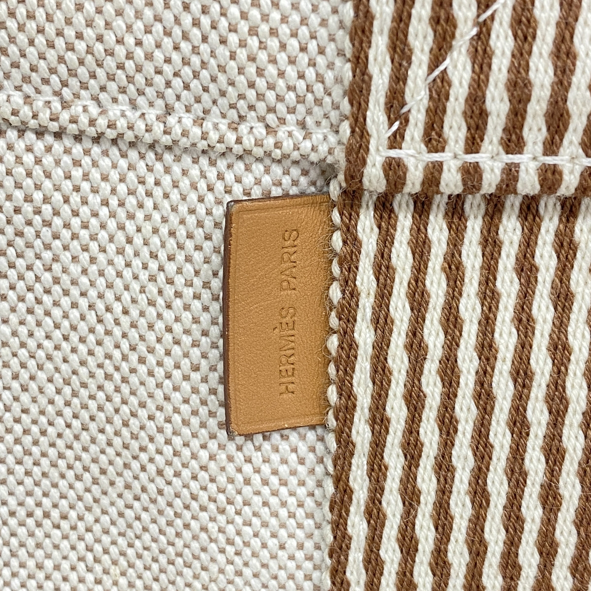 【6id6187】エルメス トートバッグ ニューフールトゥPM キャンバス ベージュ シルバー金具【中古】レディース