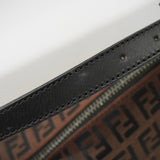 【6id6218】フェンディ ハンドバッグ ズッキーノ ナイロン ブラウン ブラック シルバー金具【中古】レディース
