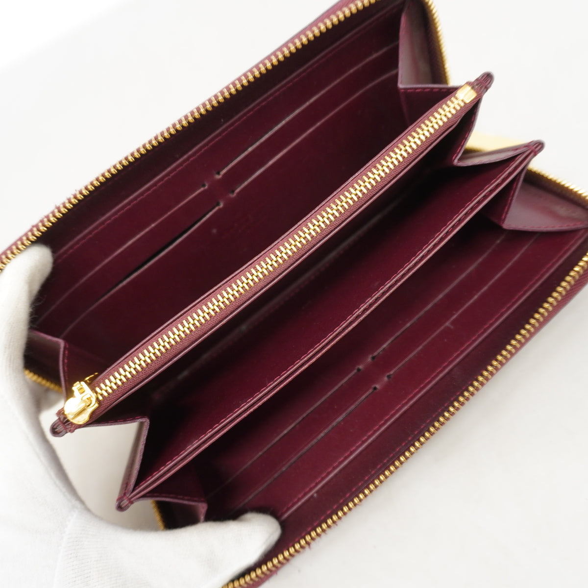 【6id6225】ルイヴィトン 長財布 ヴェルニ ジッピーウォレット M91536 ルージュフォーヴィスト【中古】レディース