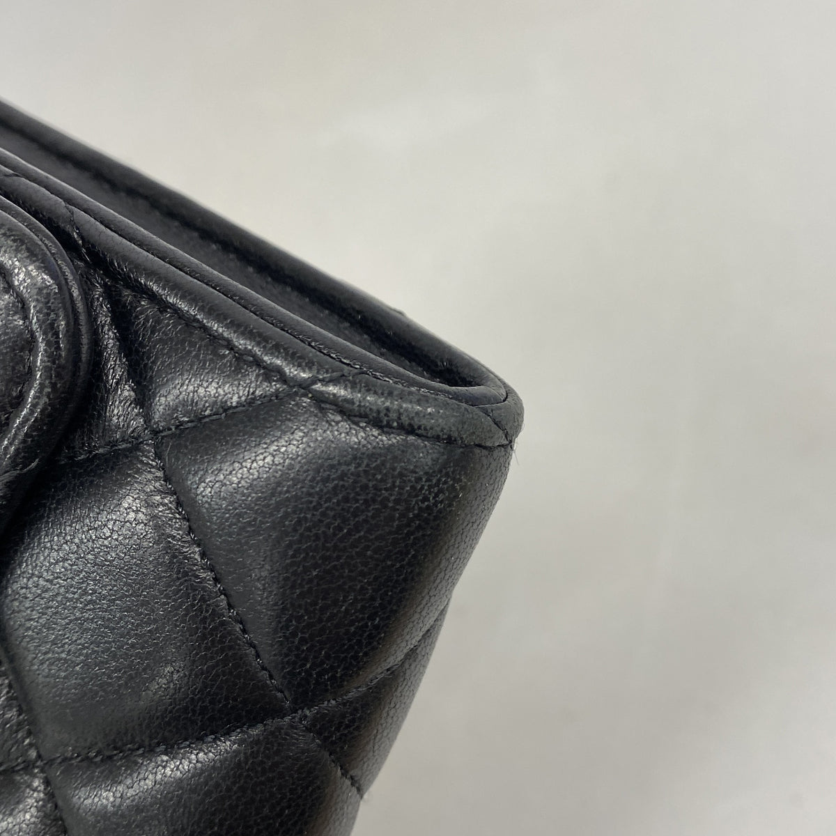 【6id6239】シャネル 長財布 マトラッセ ラムスキン ブラック シルバー金具【中古】レディース