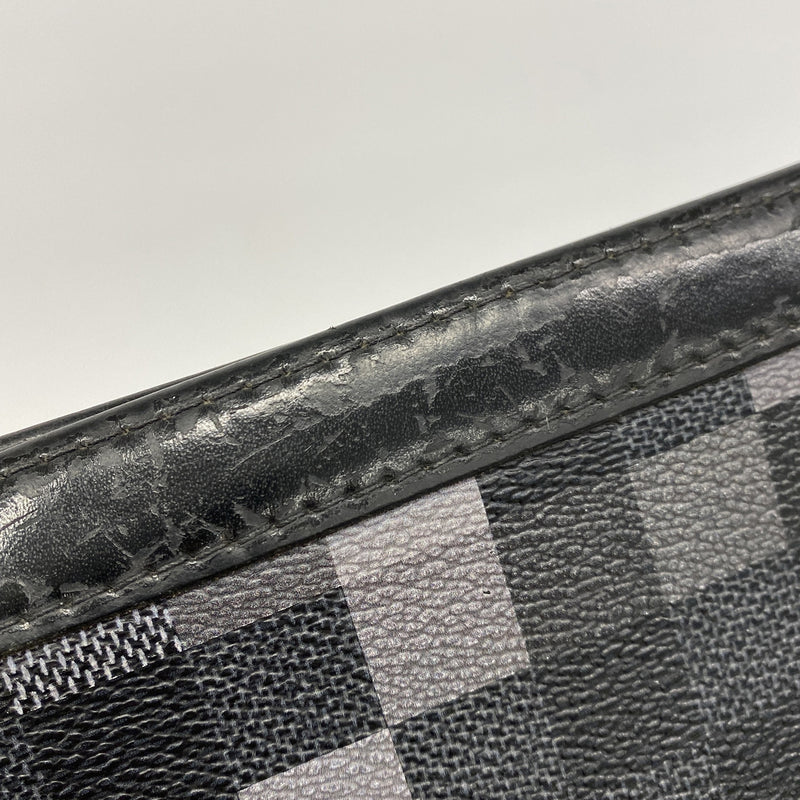 【6id6245】ルイヴィトン クラッチバッグ ダミエ・グラフィット ポシェットヴォワヤージュMM N60175 ブラック【中古】メンズ