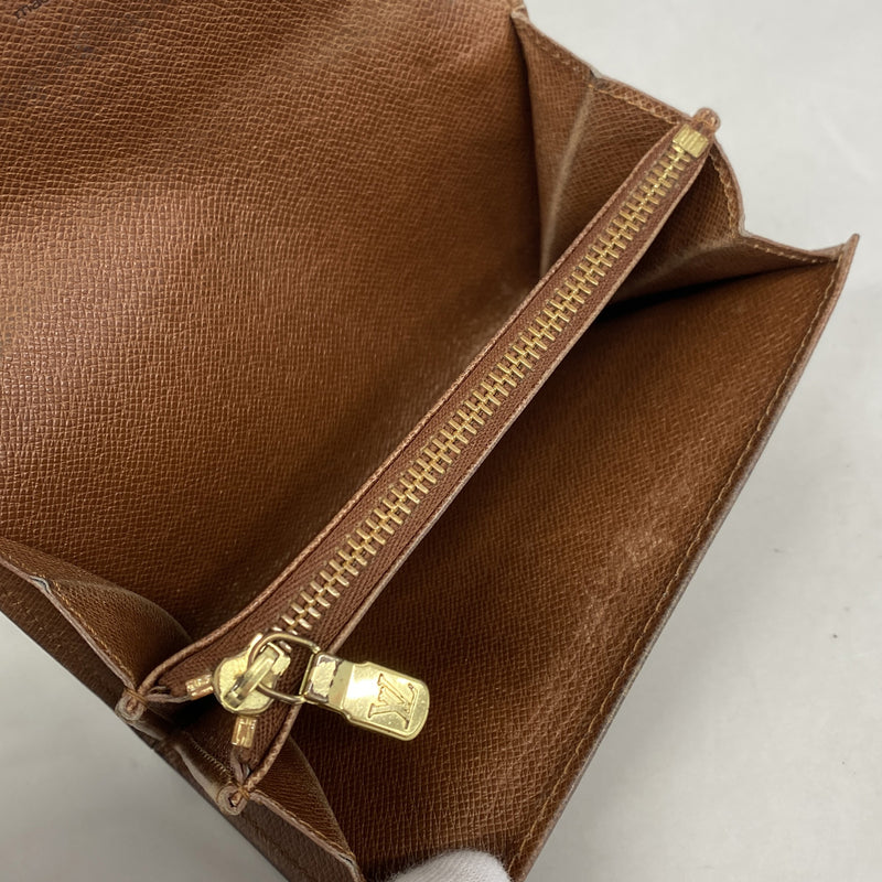 【6id6247】ルイヴィトン 財布 モノグラム ポルトモネジップ M61735 ブラウン【中古】メンズ レディース ユニセックス