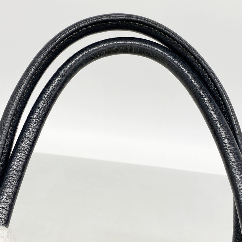 【6id6248】エルメス トートバッグ ガーデンパーティPM トワルアッシュ ブラック シルバー金具 □G刻印【中古】レディース