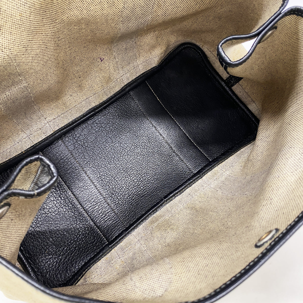 【6id6248】エルメス トートバッグ ガーデンパーティPM トワルアッシュ ブラック シルバー金具 □G刻印【中古】レディース