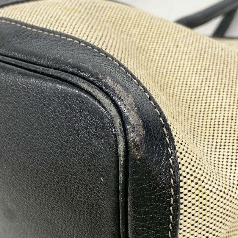 【6id6248】エルメス トートバッグ ガーデンパーティPM トワルアッシュ ブラック シルバー金具 □G刻印【中古】レディース