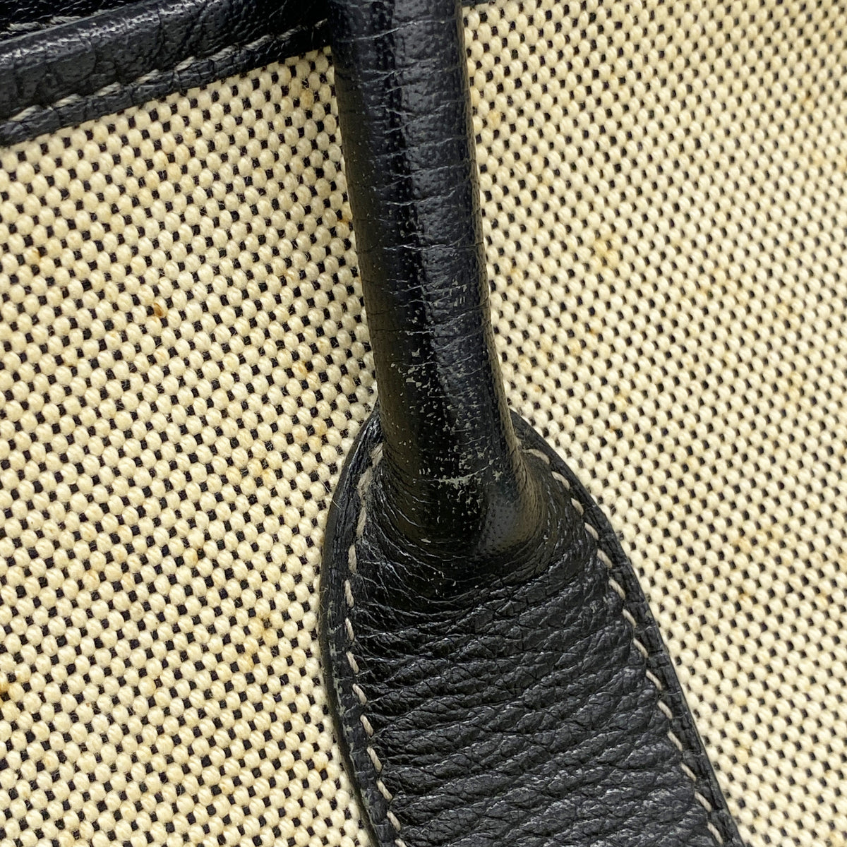 【6id6248】エルメス トートバッグ ガーデンパーティPM トワルアッシュ ブラック シルバー金具 □G刻印【中古】レディース