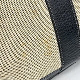 【6id6248】エルメス トートバッグ ガーデンパーティPM トワルアッシュ ブラック シルバー金具 □G刻印【中古】レディース