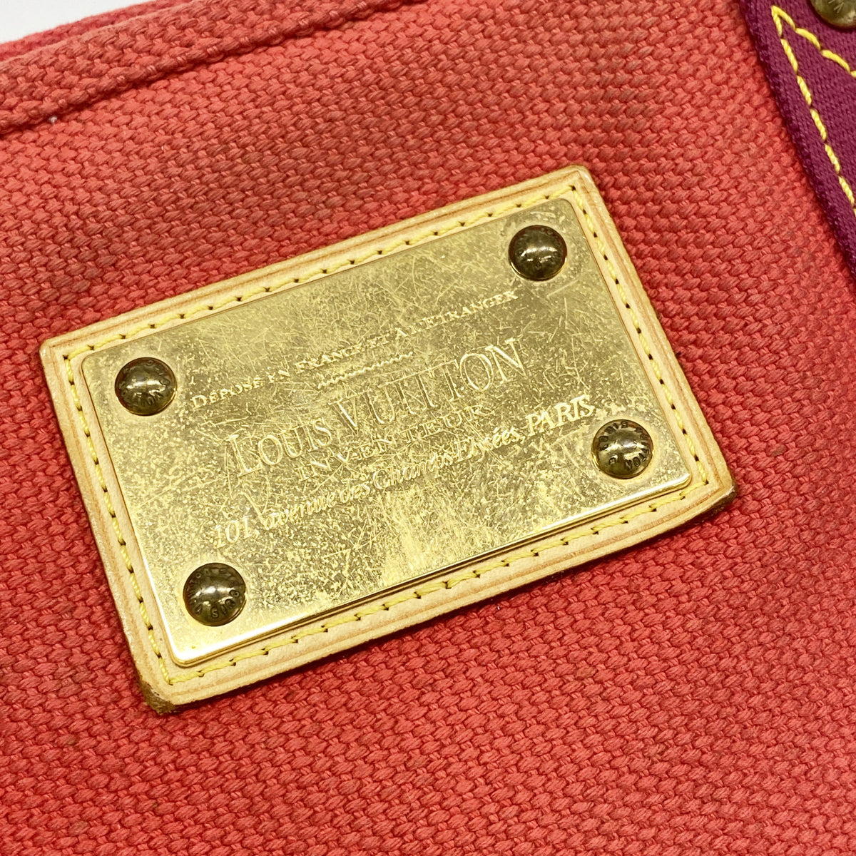 【6id6255】ルイヴィトン トートバッグ アンティグア カバMM M40034 ルージュ【中古】レディース