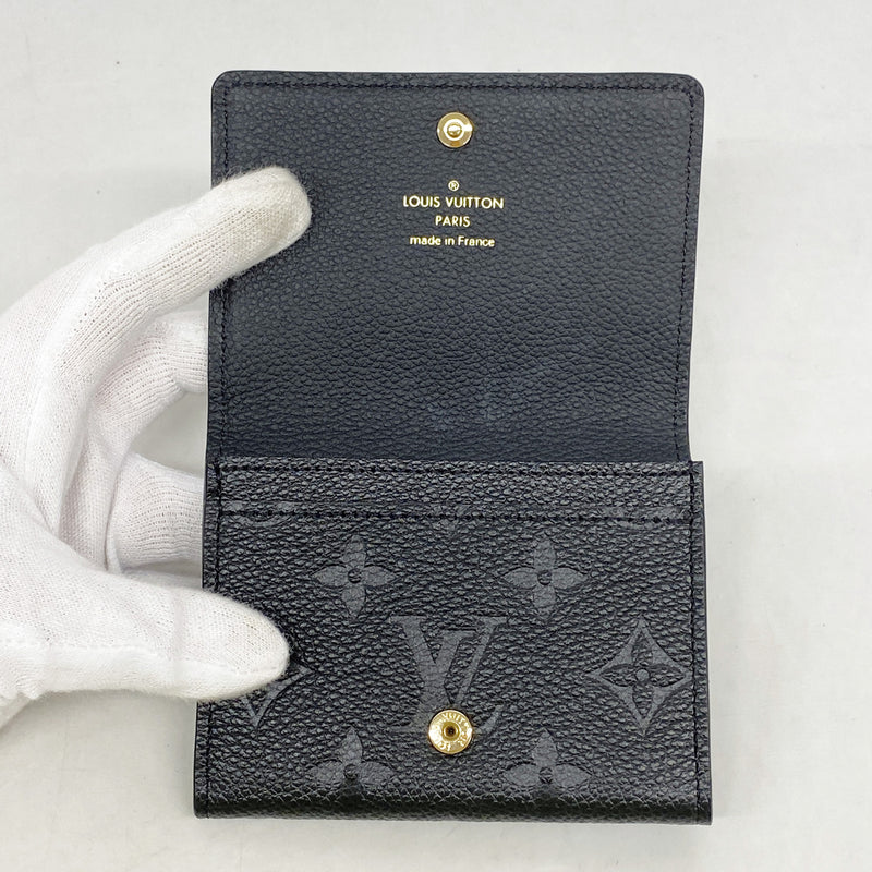 【6id6257】ルイヴィトン カードケース モノグラム・アンプラント アンヴェロップカルトドゥヴィジット M58456 ノワール【中古】レディース