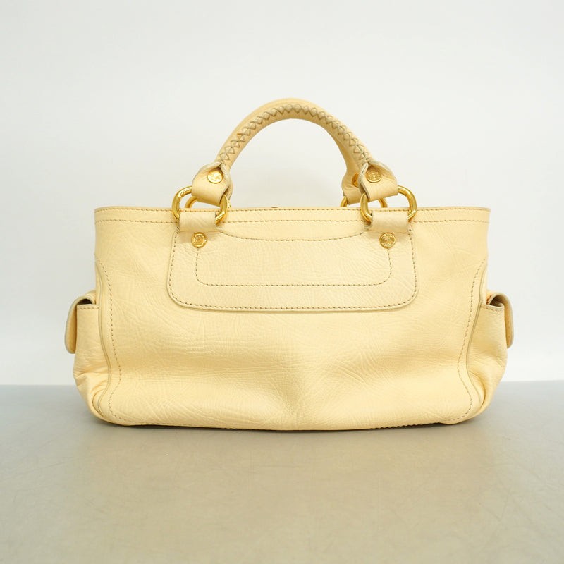 【6id6264】セリーヌ ハンドバッグ ブギーバッグ レザー クリーム ゴールド金具【中古】レディース