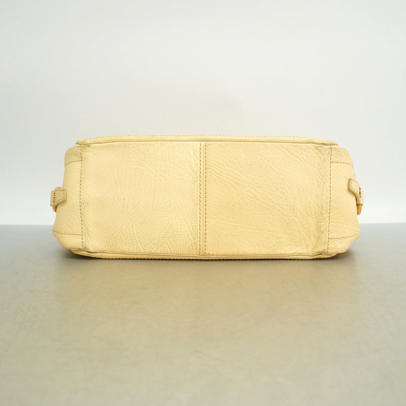 【6id6264】セリーヌ ハンドバッグ ブギーバッグ レザー クリーム ゴールド金具【中古】レディース
