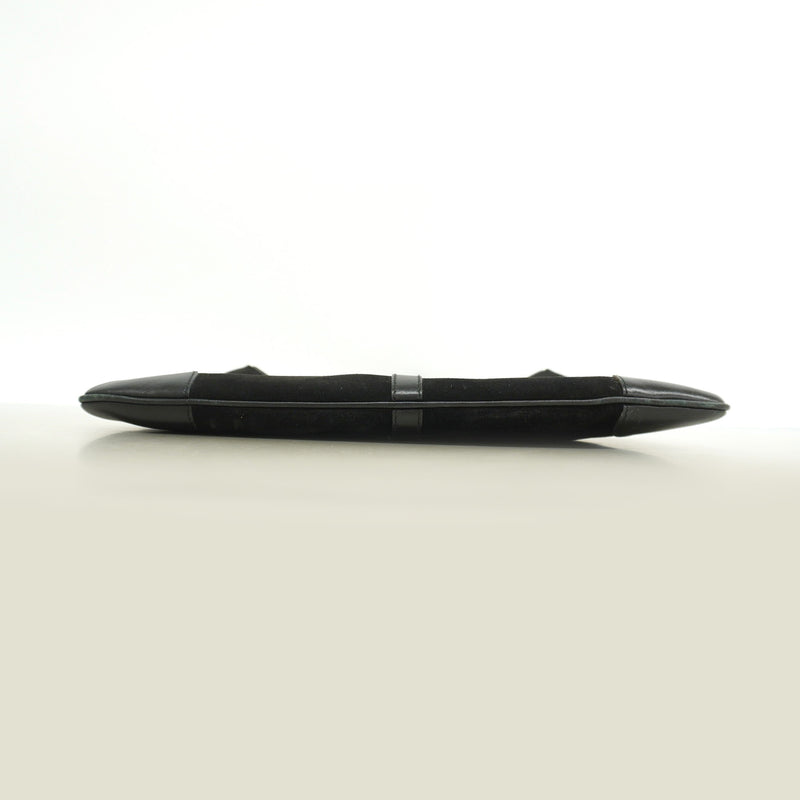 【6id6266】グッチ ショルダーバッグ バンブー 001 4060 スウェード ブラック ゴールド金具【中古】レディース