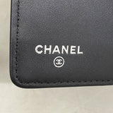 【6id6276】シャネル 長財布 ボーイシャネル レザー ブラック シルバー金具【中古】レディース