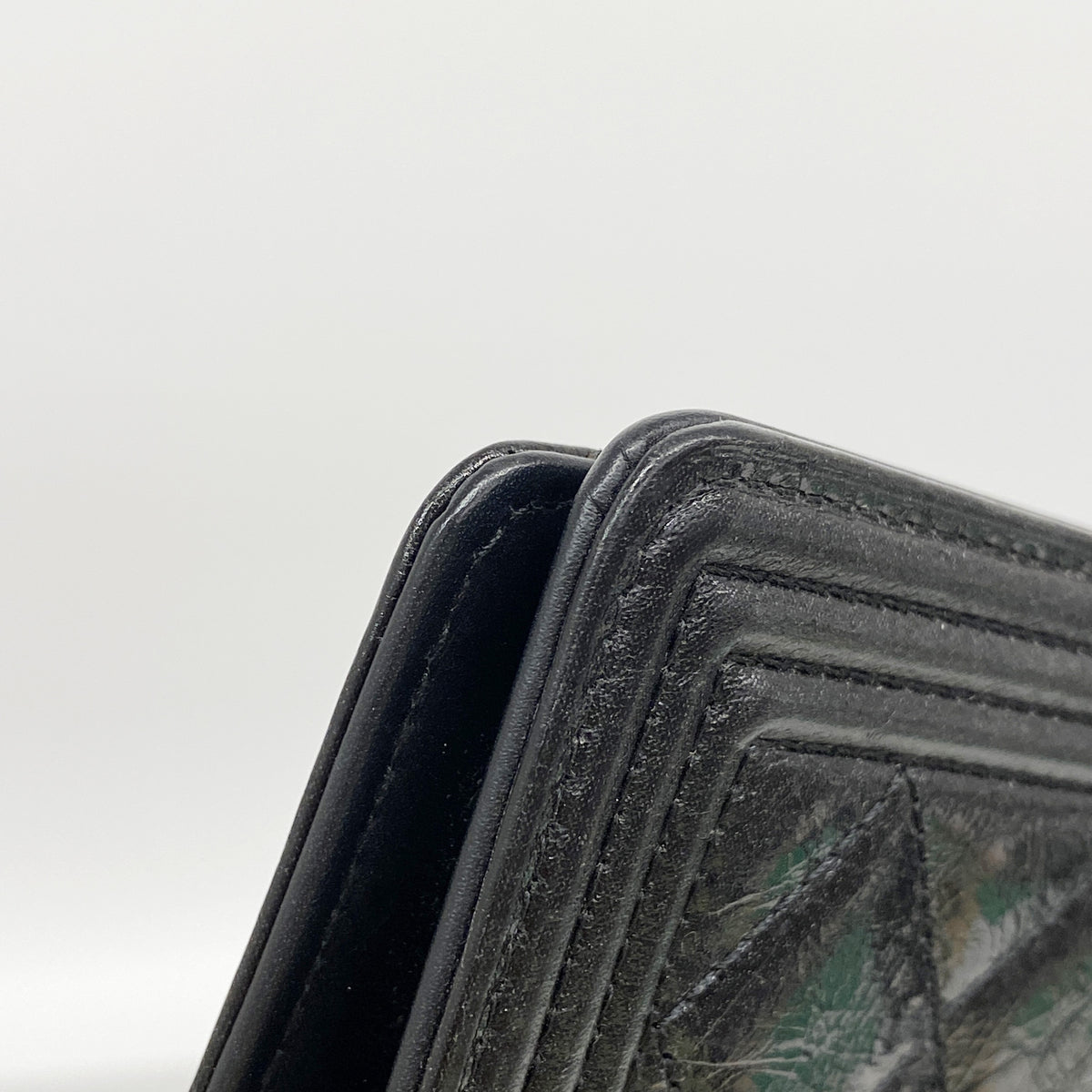 【6id6276】シャネル 長財布 ボーイシャネル レザー ブラック シルバー金具【中古】レディース