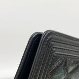 【6id6276】シャネル 長財布 ボーイシャネル レザー ブラック シルバー金具【中古】レディース