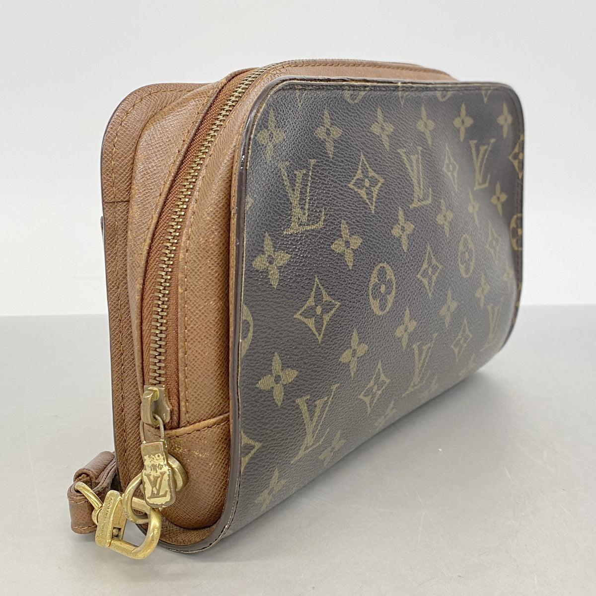 【6id6283】ルイヴィトン クラッチバッグ モノグラム オルセー M51790 ブラウン【中古】メンズ