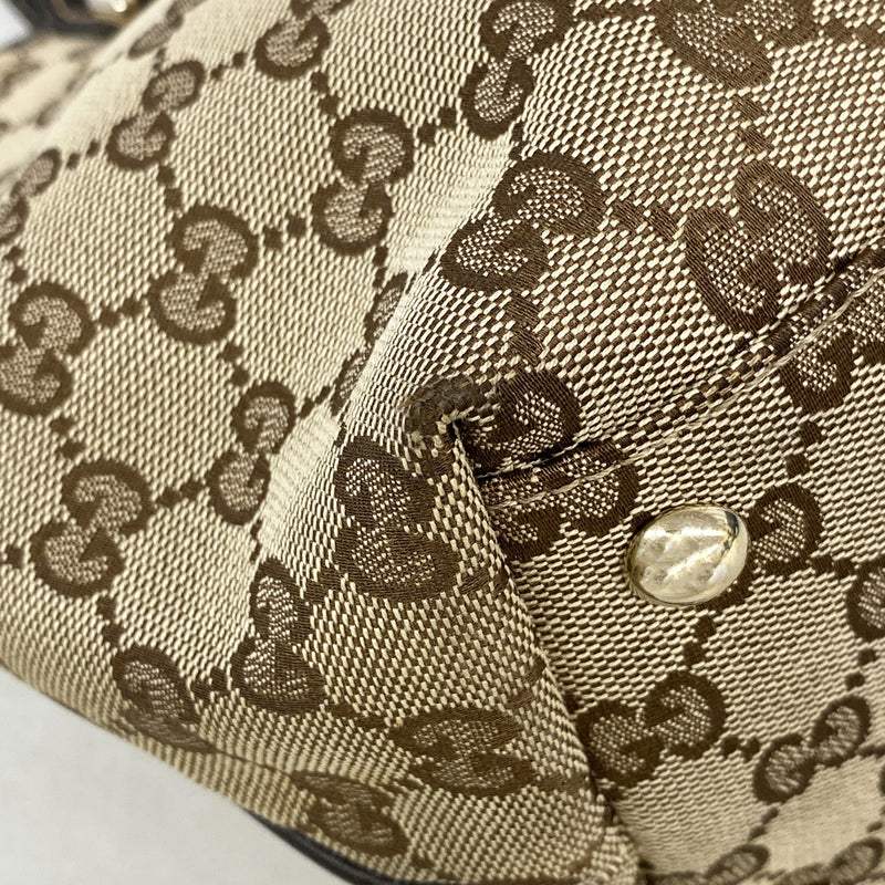 【6id6290】グッチ トートバッグ GGキャンバス 169946 キャンバス ベージュ ゴールド金具【中古】レディース