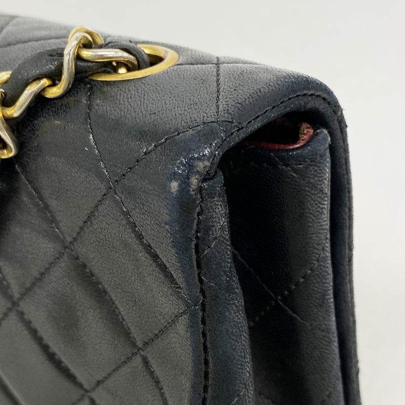 【6id6292】シャネル ショルダーバッグ マトラッセ チェーンショルダー ラムスキン ブラック ゴールド金具【中古】レディース