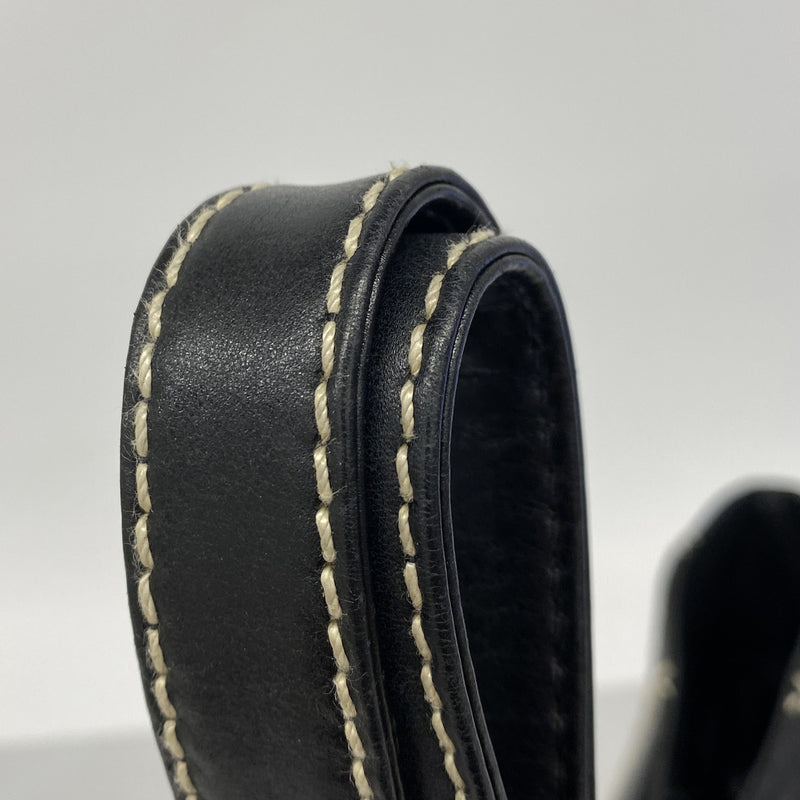 【6id6298】シャネル トートバッグ ワイルドステッチ レザー ブラック ゴールド金具【中古】レディース