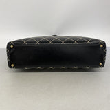 【6id6298】シャネル トートバッグ ワイルドステッチ レザー ブラック ゴールド金具【中古】レディース
