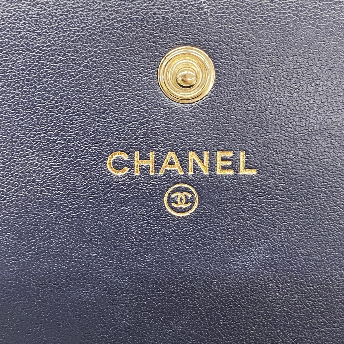 【6id6319】シャネル 長財布 ドーヴィル ツイード ブルー ゴールド金具【中古】レディース