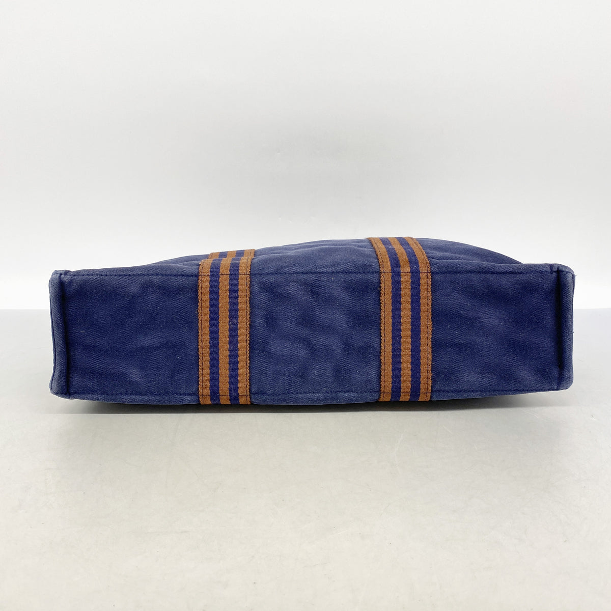 【6id6338】エルメス トートバッグ フールトゥMM キャンバス ネイビー シルバー金具【中古】メンズ レディース ユニセックス