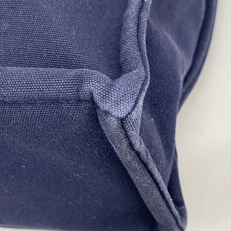 【6id6338】エルメス トートバッグ フールトゥMM キャンバス ネイビー シルバー金具【中古】メンズ レディース ユニセックス