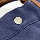 【6id6338】エルメス トートバッグ フールトゥMM キャンバス ネイビー シルバー金具【中古】メンズ レディース ユニセックス