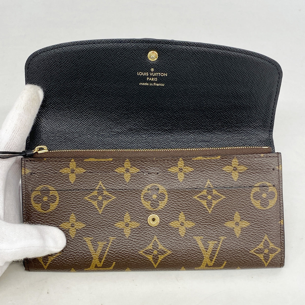 【6id6345】ルイヴィトン 長財布 モノグラム・リバース ポルトフォイユエミリー M82157 ブラウン【中古】レディース