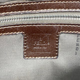 【6id6364】フェンディ ハンドバッグ ズッカ マンマバケット ナイロンキャンバス ブラウン シルバー金具【中古】レディース