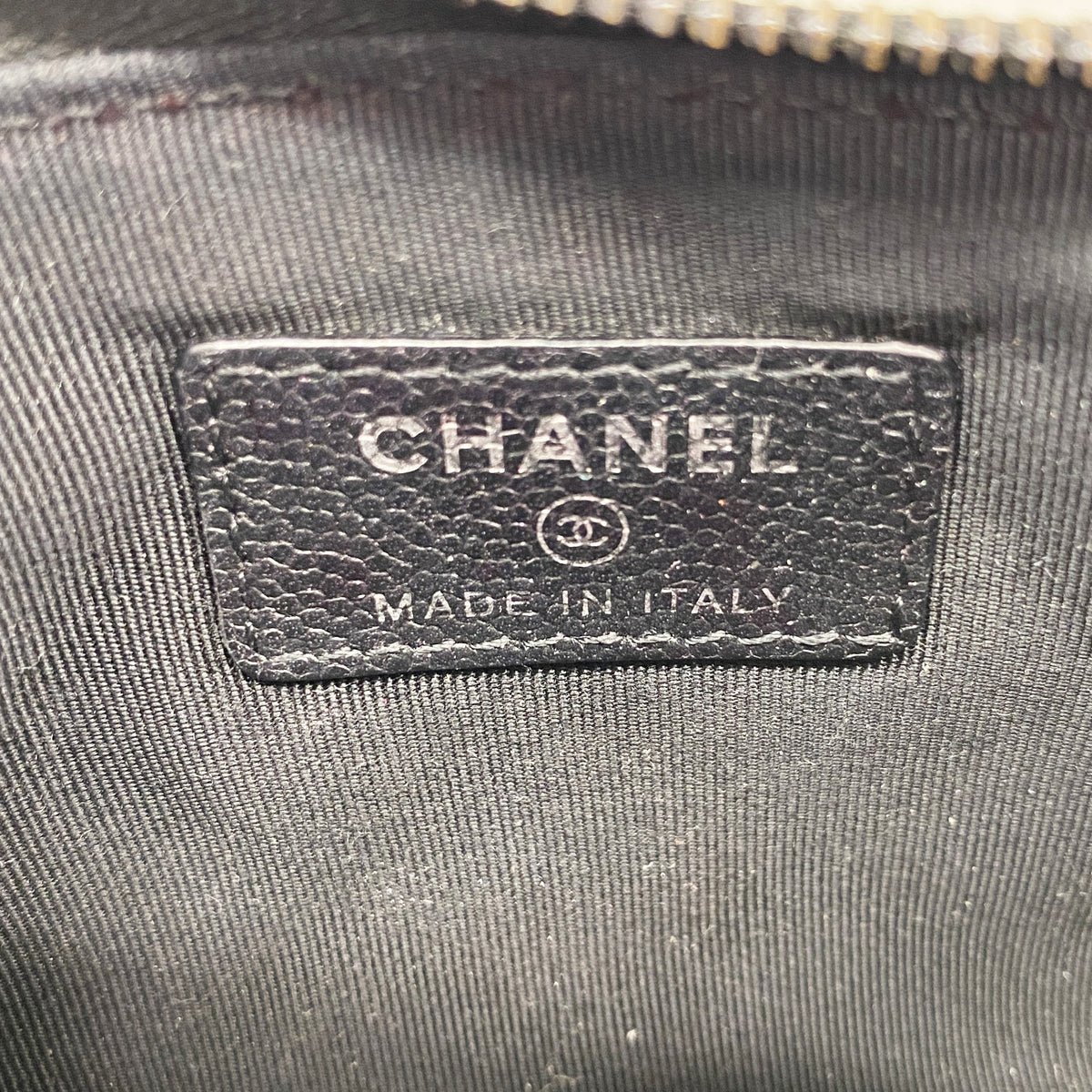 【6id6365】シャネル コインケース マトラッセ キャビアスキン ブラック シルバー金具【中古】レディース
