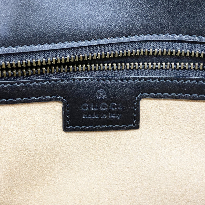 【6id6366】グッチ ショルダーバッグ GGマーモント 443497 レザー ブラック ゴールド金具【中古】レディース