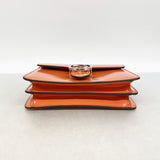 【6id6367】グッチ ショルダーバッグ インターロッキングG 387609 レザー オレンジ シルバー金具【中古】レディース