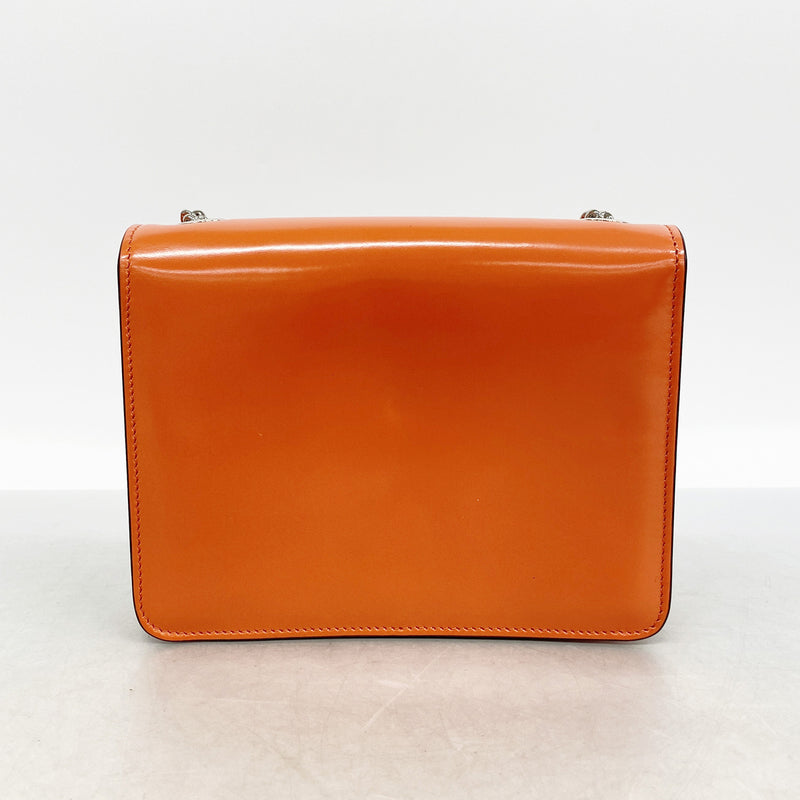 【6id6367】グッチ ショルダーバッグ インターロッキングG 387609 レザー オレンジ シルバー金具【中古】レディース