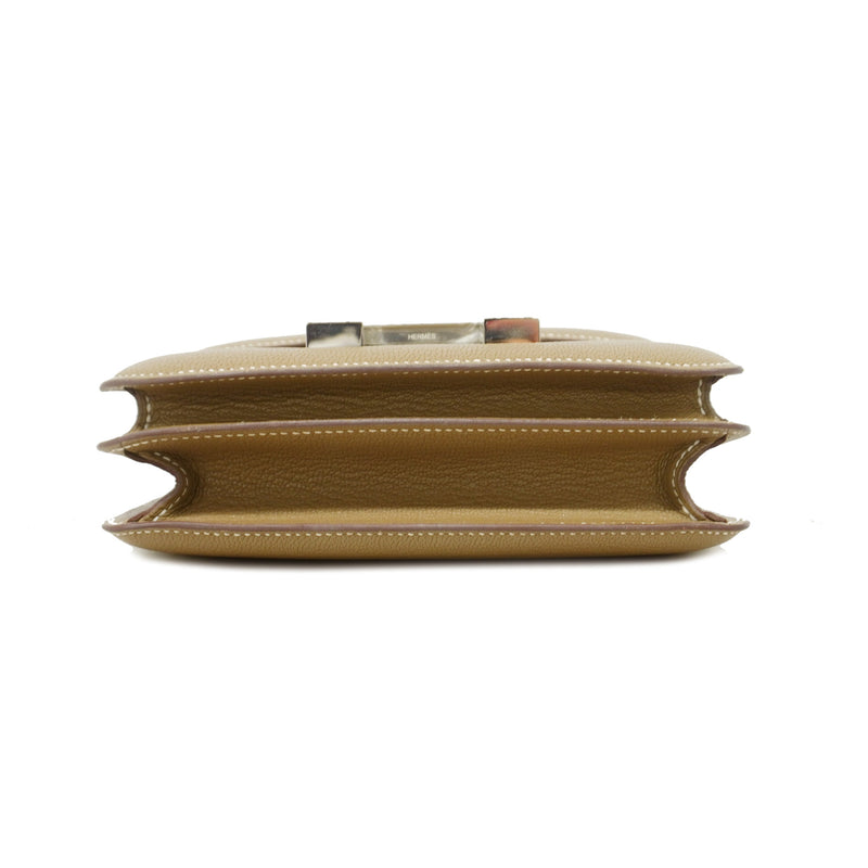【6id6380】エルメス ショルダーバッグ コンスタンスミニ シェブルミゾル エトゥープ シルバー金具 G刻印【中古】レディース