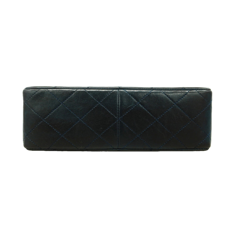 【6id6382】シャネル ショルダーバッグ マトラッセ チェーンショルダー ラムスキン ネイビー ゴールド金具【中古】レディース