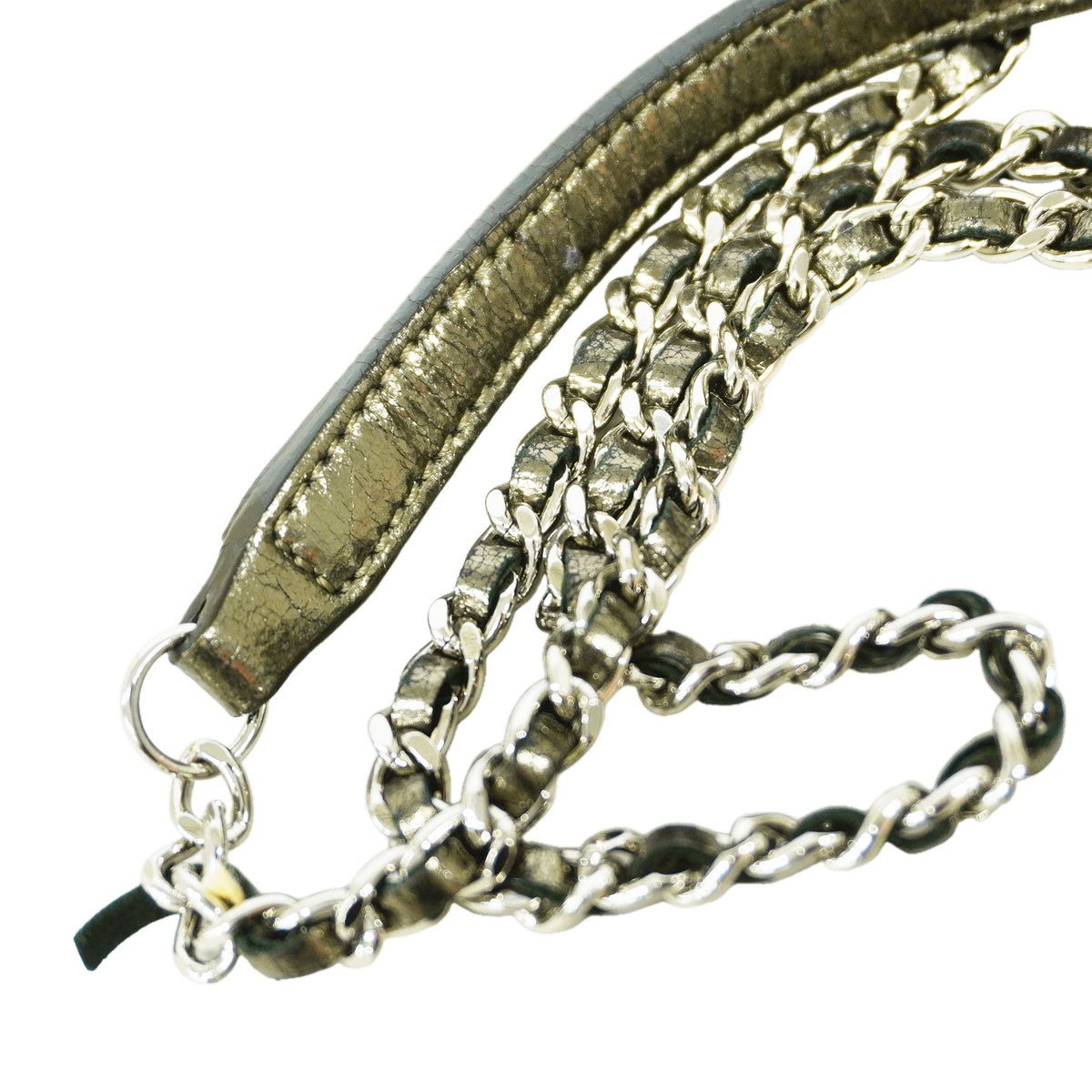 【6id6383】シャネル ショルダーバッグ マトラッセ Wチェーン レザー シャンパンゴールド シルバー金具【中古】レディース