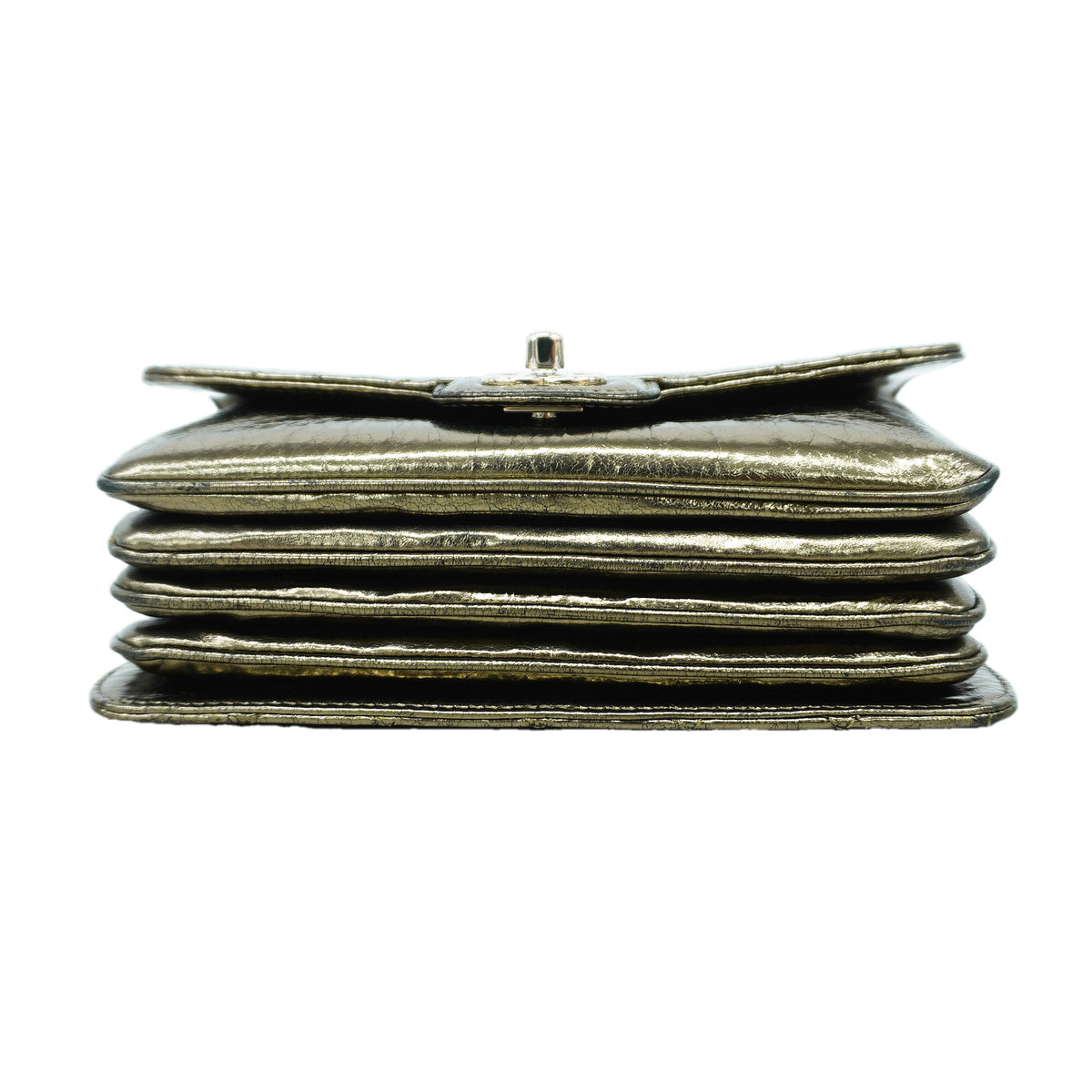 【6id6383】シャネル ショルダーバッグ マトラッセ Wチェーン レザー シャンパンゴールド シルバー金具【中古】レディース