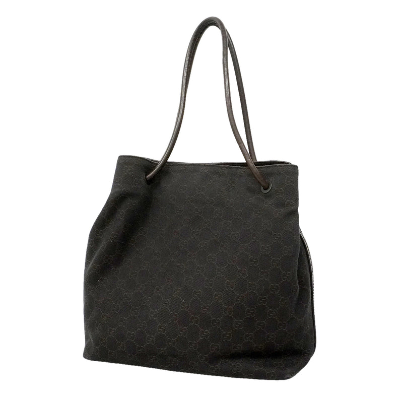 【6id6385】グッチ トートバッグ 101341 キャンバス ブラウン シルバー金具【中古】レディース