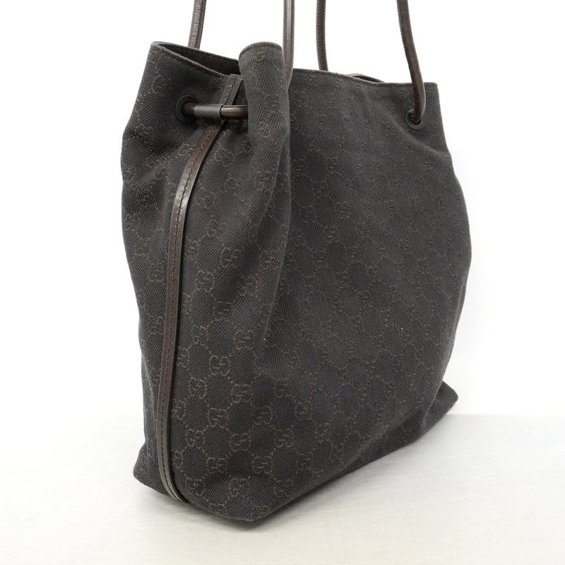 【6id6385】グッチ トートバッグ 101341 キャンバス ブラウン シルバー金具【中古】レディース