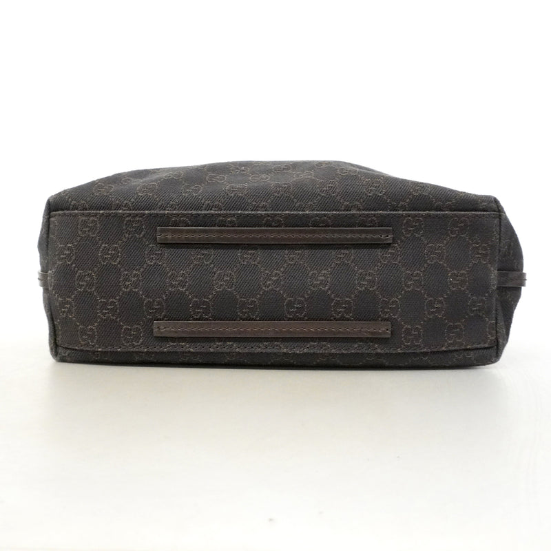 【6id6385】グッチ トートバッグ 101341 キャンバス ブラウン シルバー金具【中古】レディース