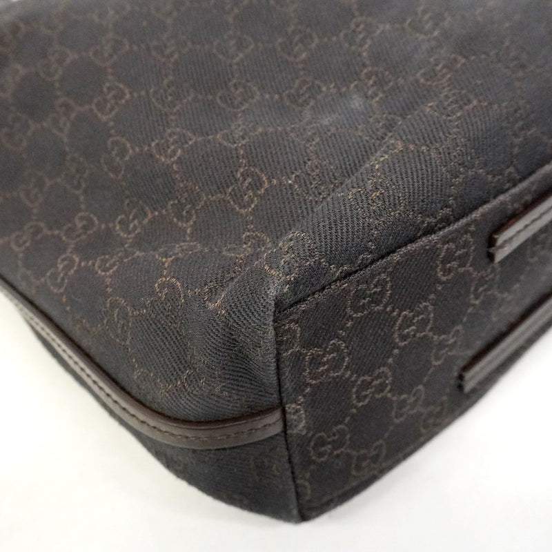 【6id6385】グッチ トートバッグ 101341 キャンバス ブラウン シルバー金具【中古】レディース
